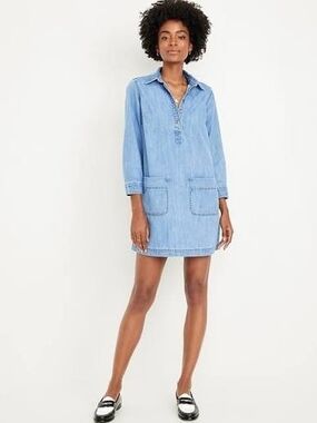 Old Navy Jean Popover Shirt Dress
